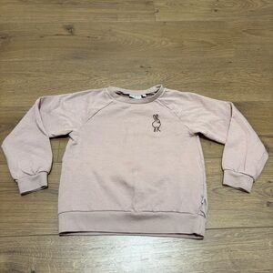 Wheat Dusty Purple Fleece Lined Cotton / Wool  Sweatshirt Embroidered Bunny Logo